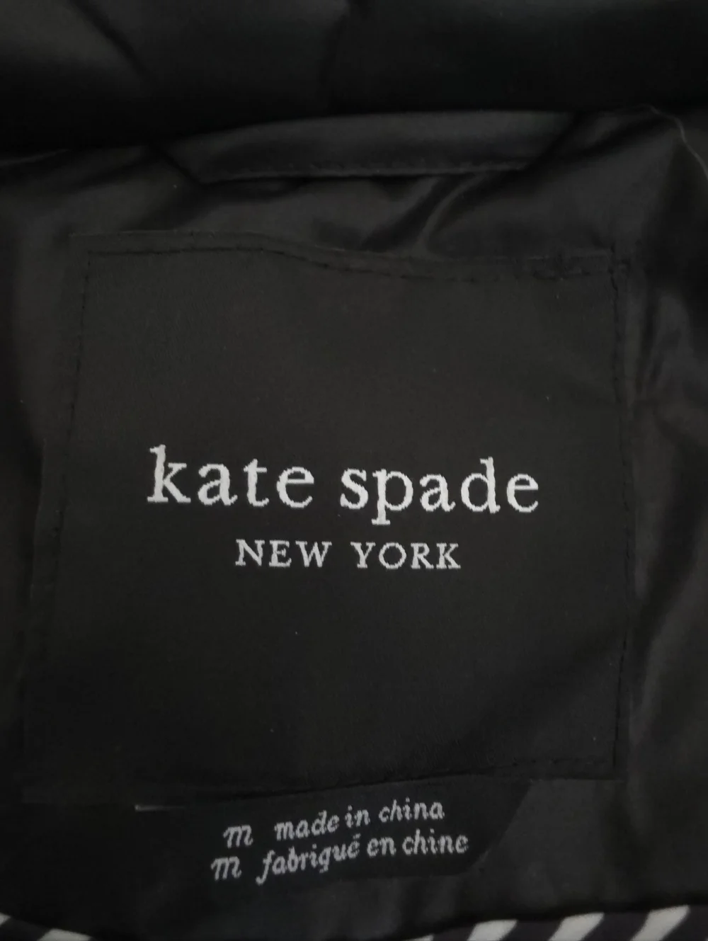 Kate Spade Full Zip Quilted Black VEST KSVK23768L-MA ‎ Size Medium